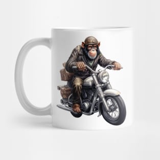 Monkey Biker Retro Motorcycle Mug